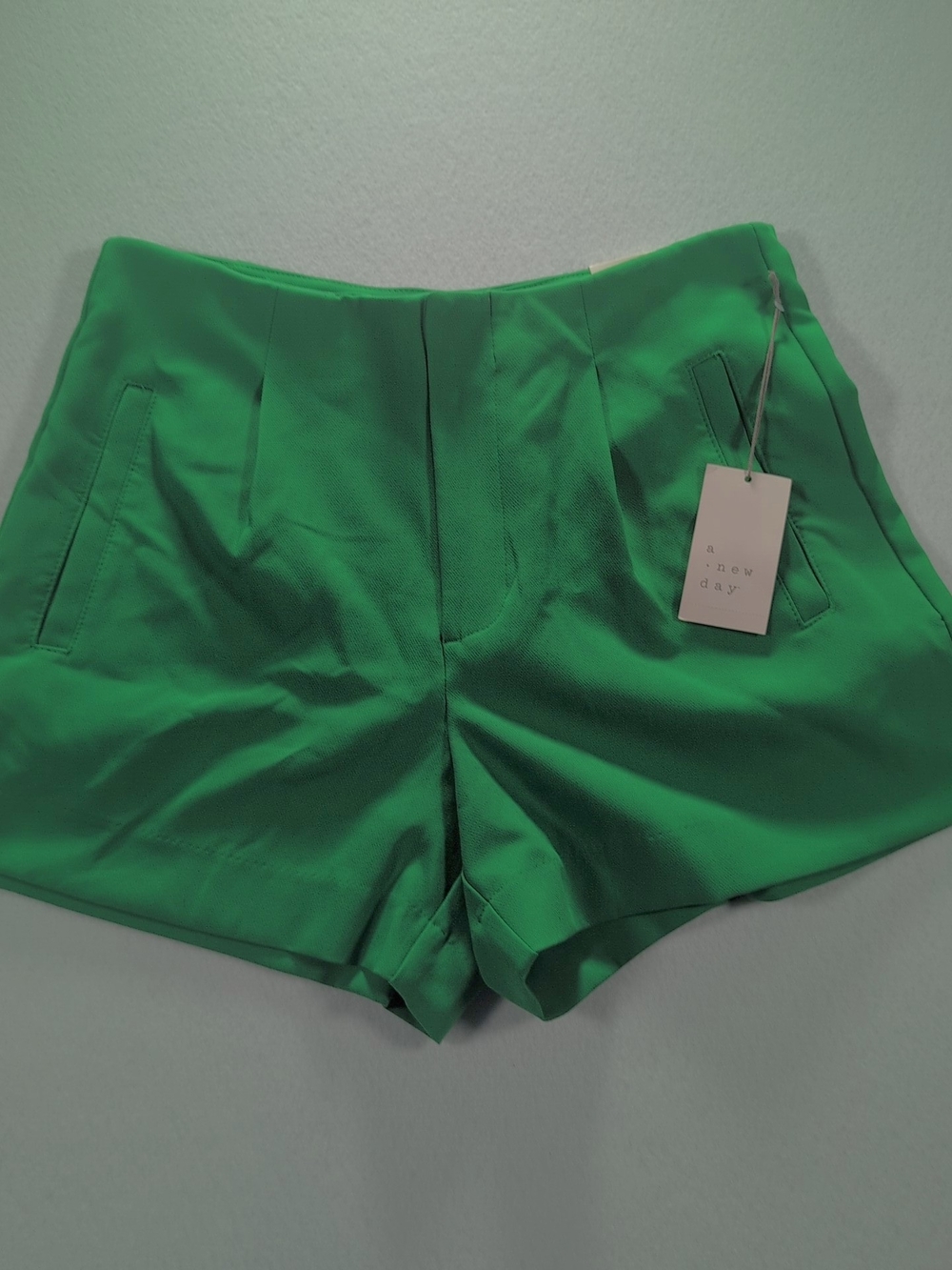 A New Day Women's Emerald Green High-Rise Tailored Shorts #14